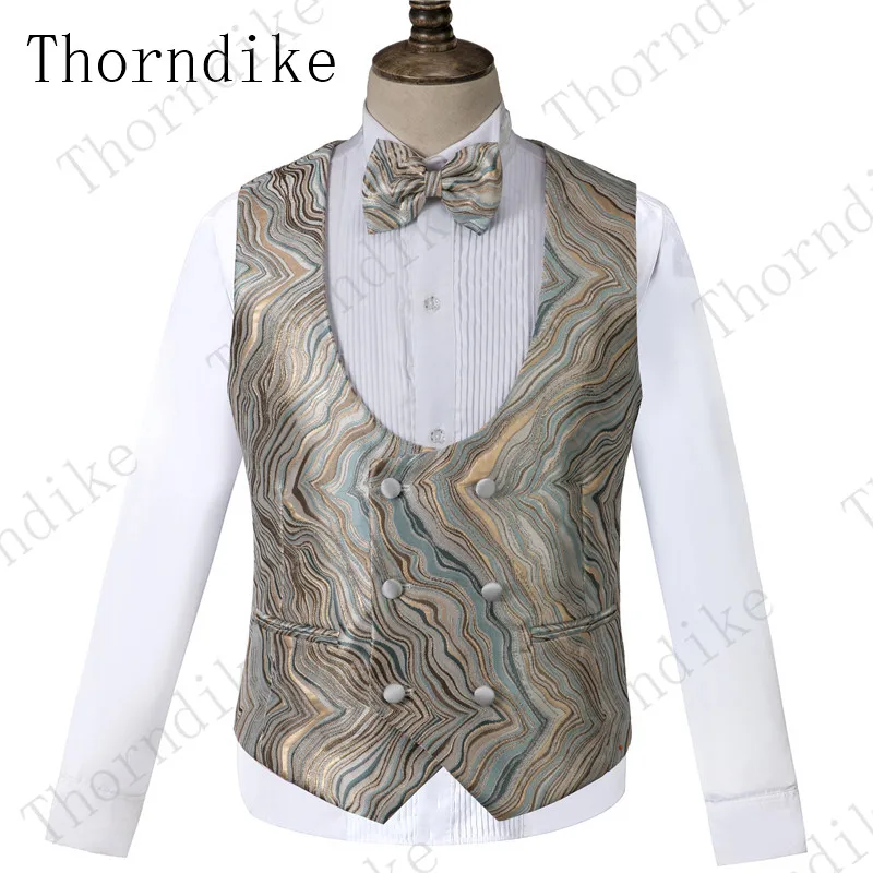 Thorndike стильные свадебные смокинги для мужчин s костюмы тонкие смокинги для мужчин жениха наряд Формальные Деловые брюки с жилеткой