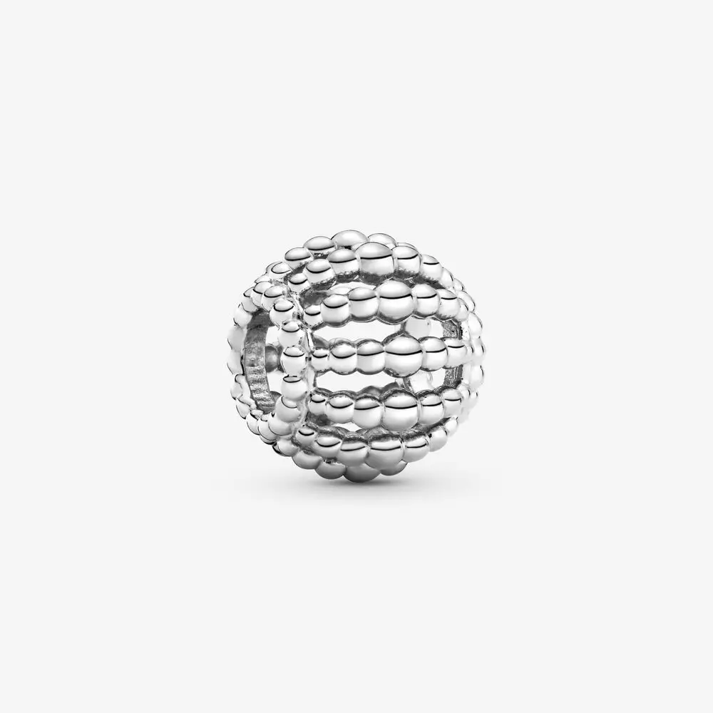 

HOT 100% 925 Sterling Silver Beaded Openwork Charm Silver fit Original Pandora Bracelets Jewelry Women Gift Silver Trendy