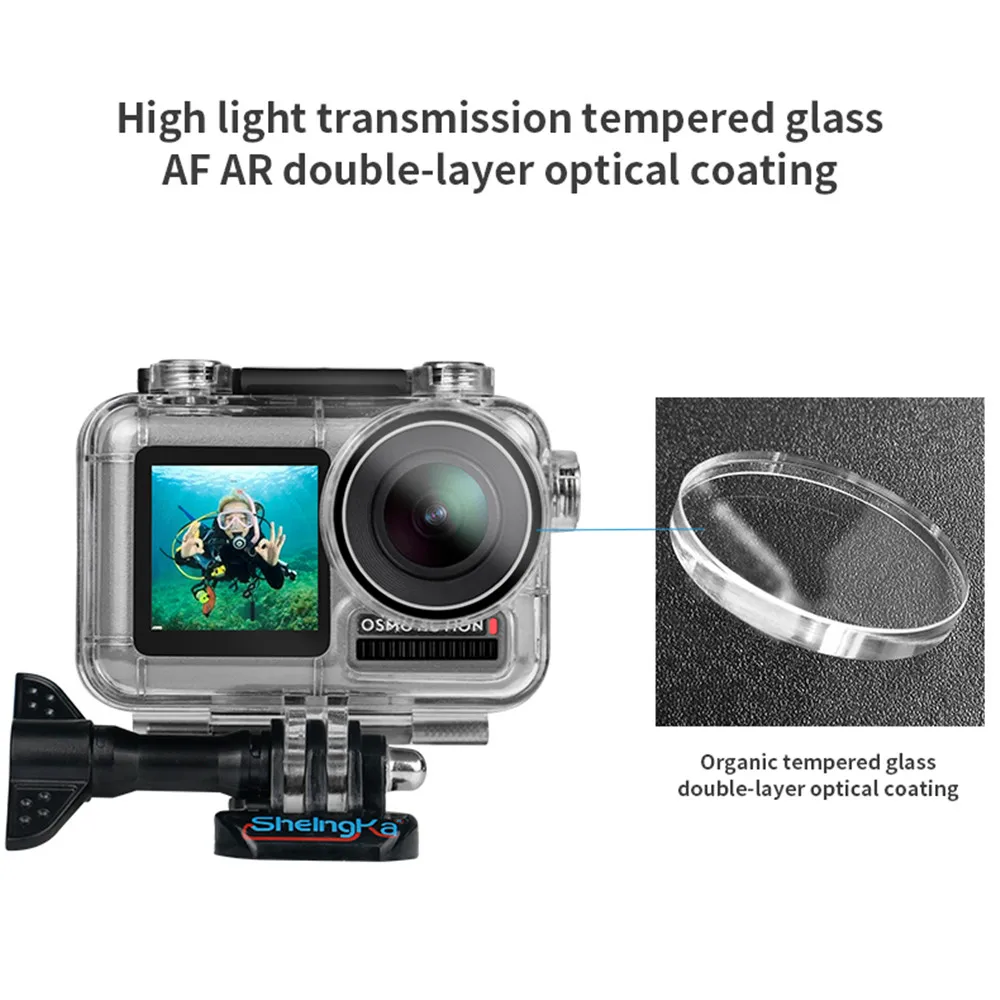 40M Diving Waterproof Underwater Case for DJI Osmo Action Sports Camera 