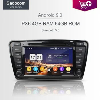 

720P PX6 DSP Android 10.0 4G + 64GB ROM 8Core car radio GPS TV Car DVD Player RDS autoradio For Skoda Octavia 2014 2015 2016