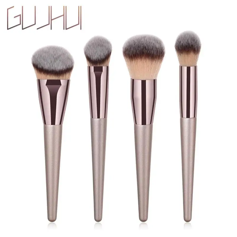 4pcs 10/9/4 шт. набор профессиональных кистей для макияжа класса люкс шампанское Цвет основа для макияжа лица Косметическая пудра Румяна Тени для век консилер для губ Кисть для макияжа глаз - Handle Color: 4pcs