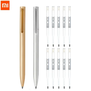 

original xiaomi Mijia Metal pen ballpen Mijia signing pen 0.5MM PREMEC Smooth Switzerland Refill Metal Ink Gold And Silver