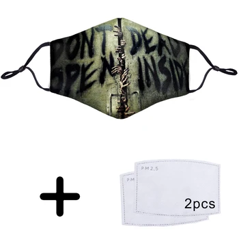 

Walking Dead Terror Zombie Reusable Mouth-muffle Masks Masque PM2.5 2Pcs Filter Maske Anti Dust Sun Face Mask 3D Mouth Mask
