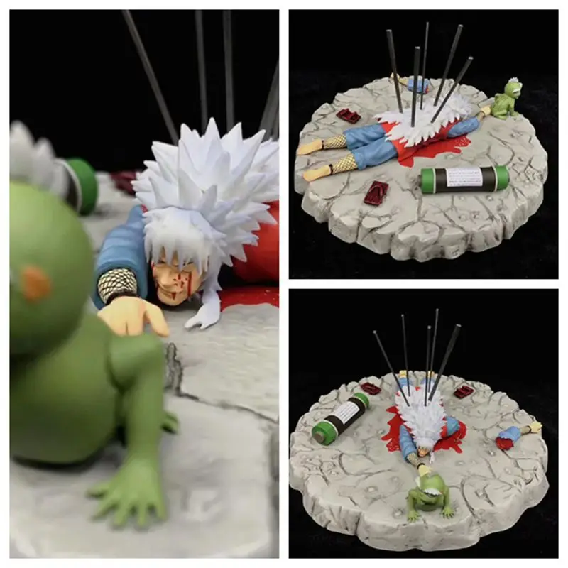 New Anime Naruto Shippuden The Death Of Jiraiya Gama Sennin Ero-sennin GK Statue PVC Action Figure Model Collectible Toys Doll