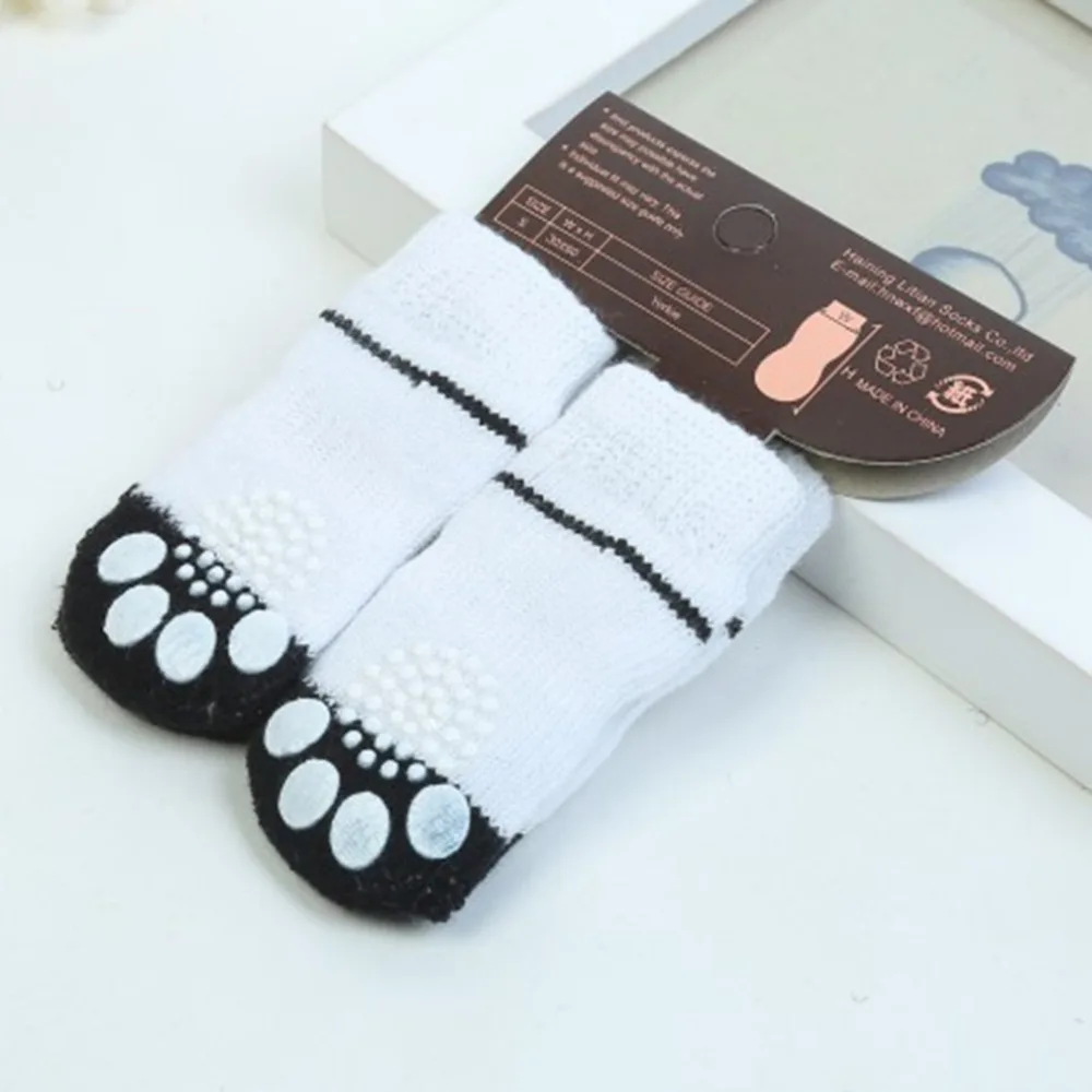 Модные милые носки для домашних животных с героями мультфильмов; Мягкие Удобные Хлопковые вязаные носки; нескользящие носки для собак; толстые теплые носки для обуви; S/M/L