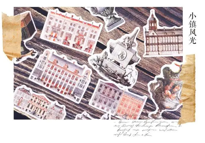 45 шт., Botany, стикер для игрушек, трафарет растения, наклейка s, подарки для детей, портфель для ноутбука, гитары, холодильника, велосипеда, автомобиля - Цвет: Townscape