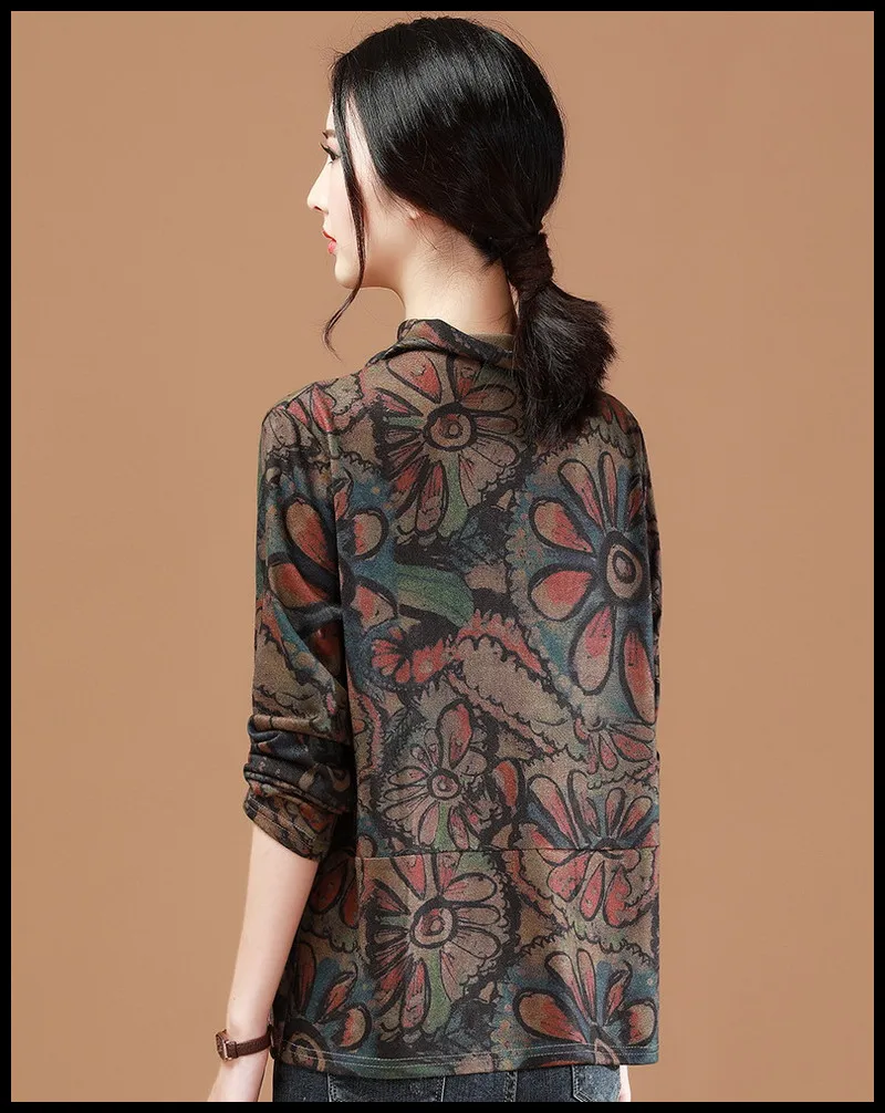 High-grade new women's retro pattern design casual all-match comfortable soft breathable fashion Anti-Pilling noble pullover High-grade new women's retro pattern design casual all-match comfortable soft breathable fashion Anti-Pilling noble pullover