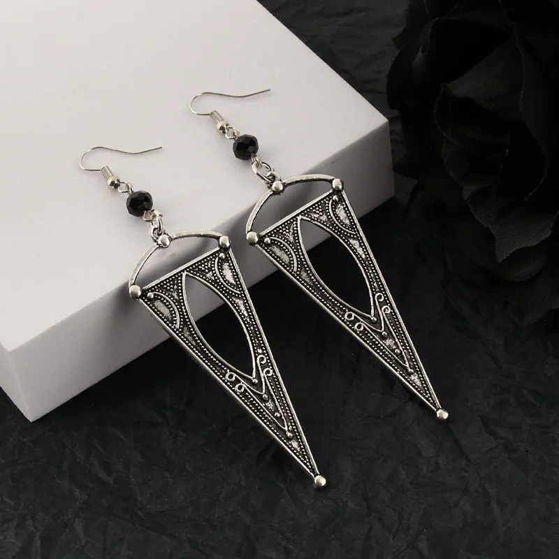 New Tarot Occult Dark Inverted Triangle Geometry Dangle Earrings Jewelry Send Women Gothic Gift Classics | Украшения и аксессуары