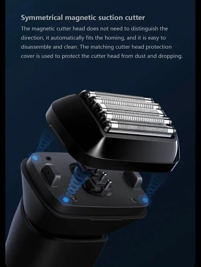 Xiaomi Mijia Reciprocating Electric Shaver Razor 5 Cutter Heads 15,000rpm Type-C Rechargeable Waterproof Omnidirectional Floatin (8)