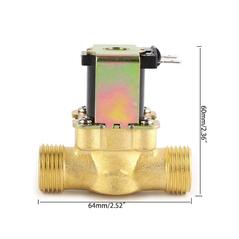 Медь горячей воды обычно закрытый вход клапан 4 точки DC12V Солнечный водонагреватель соленоидного катушка соленоидного клапана C63E