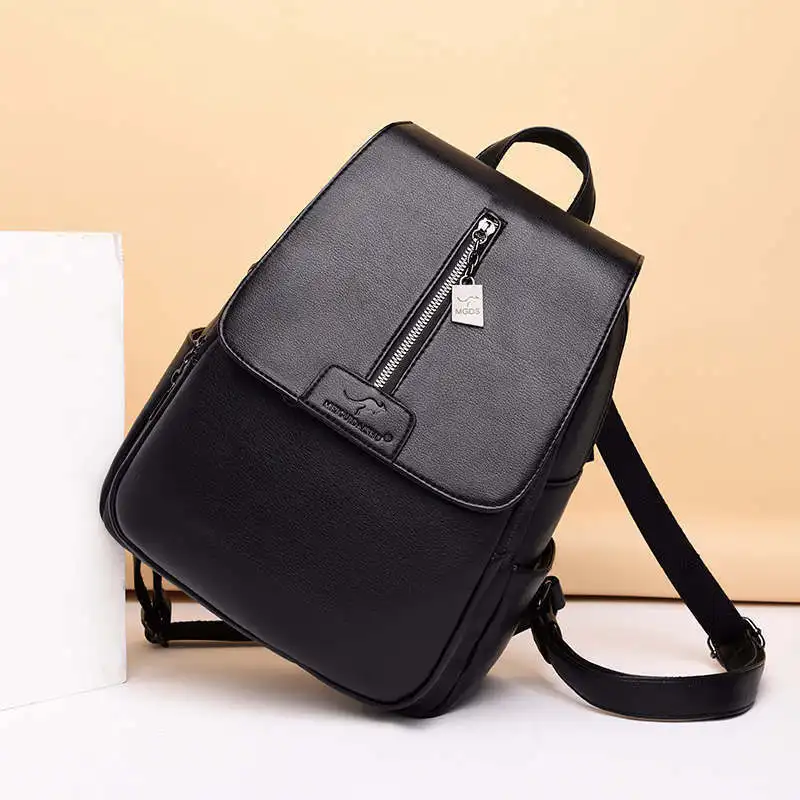 Женские кожаные рюкзаки, высокое качество, Sac A Dos, рюкзаки для девочек, винтажный рюкзак, Одноцветный женский рюкзак для путешествий, школьный рюкзак