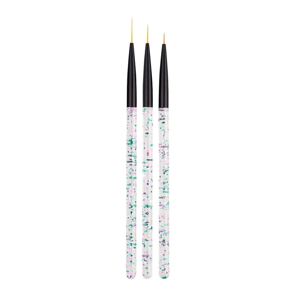 3Pcs Home Salon Acrylic Nail Art Paiting Polish Design Brush Nail Dotting Pens