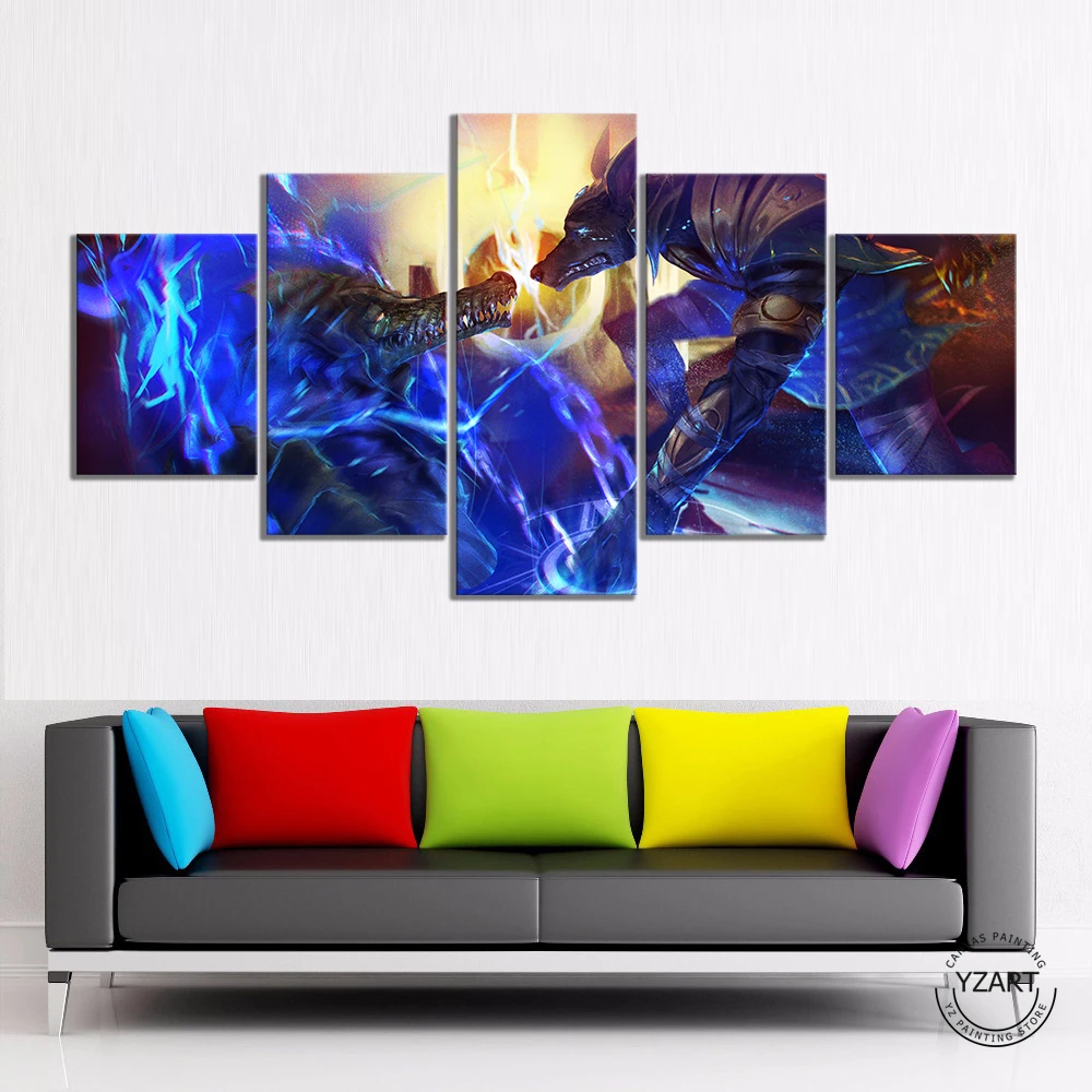リーグ伝説のrenekton Nasus 兄弟にゲーム Lolポスターhd壁家の装飾 Painting Calligraphy Aliexpress
