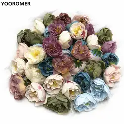YOOROMER, 5 шт., маленький цветок пиона, украшение на голову, выскабливание, искусственный цветок? Для рукоделия, украшение на свадьбу, день