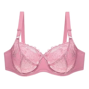 Beauwear женские кружевные бюстгальтеры больших размеров на косточках, сексуальные цветочные Бюстгальтеры Soutien Gorge с полной чашкой, не поролоновые бюстгальтеры 36DD 38E 40E 42D 44E 44D 46D - Цвет: Purple
