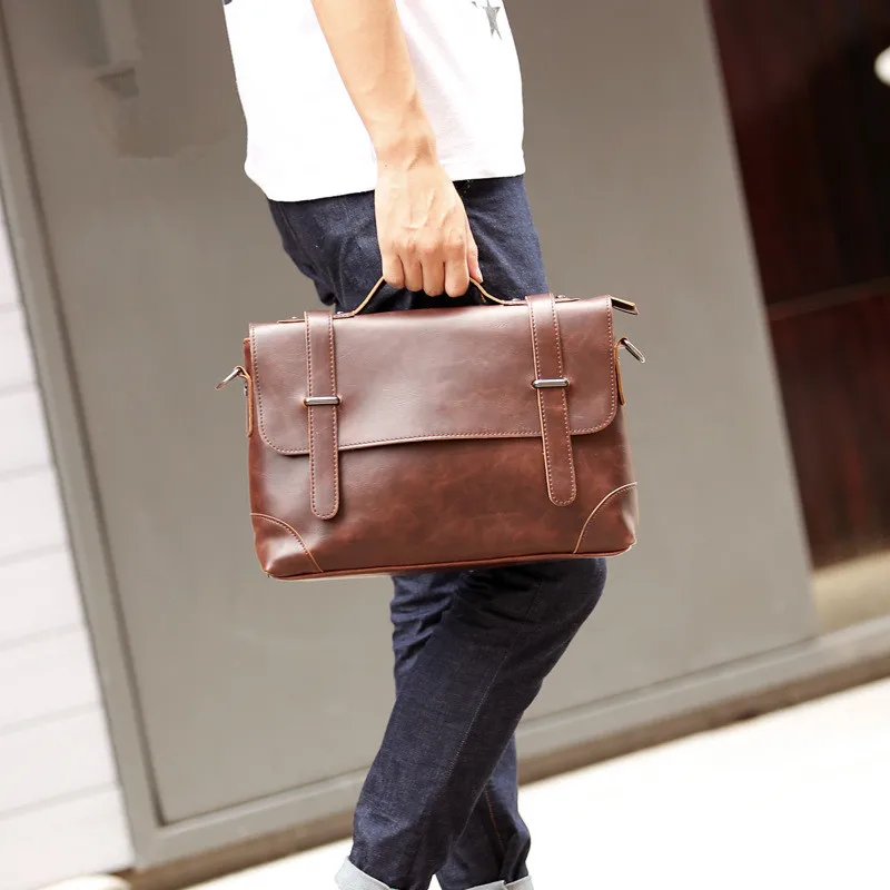 Мужской деловой офисный портфель, брендовая кожаная сумка, мужские сумки-мессенджеры, винтажная сумка для ноутбука, мужская повседневная сумка-тоут