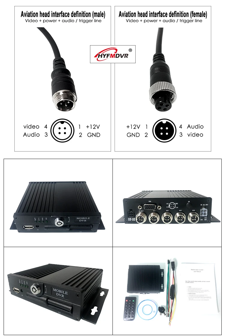 HYFMDVR 4 канал MDVR SD карта AHD 960P миллионов HD пикселей PAL/NTSC Система Мобильный DVR санитария грузовик/автобус/корабль