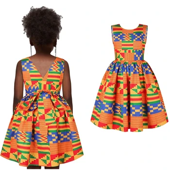 

Kids Danshiki African Clothes Print Dresses Children Short Dress Summer Baby Girls Clothes 2020 Fashion News Africa Clothing