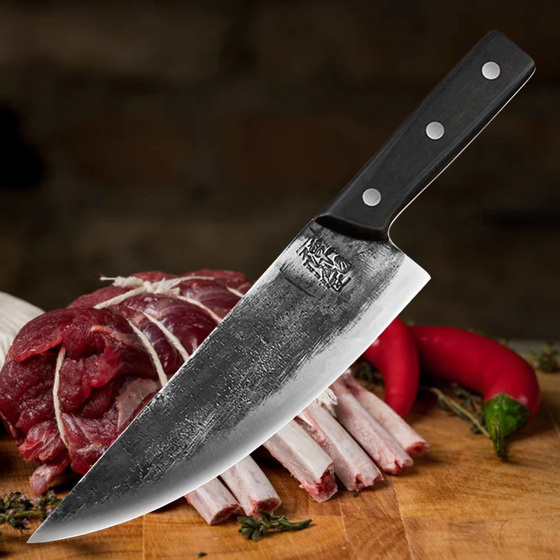 

Handmade Forged Butcher Slaughter Boning Knives with Ebony Handle Meat Cleaver Forged Steel Chef Knives Kitchen Cooking Tool