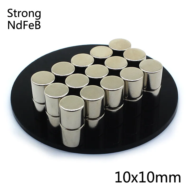10Pcs 10x10mm Neodymium Magnet Small Round Super Strong Powerful t N35 Permanent Magnetic Magnets For Craft Gallium Metal