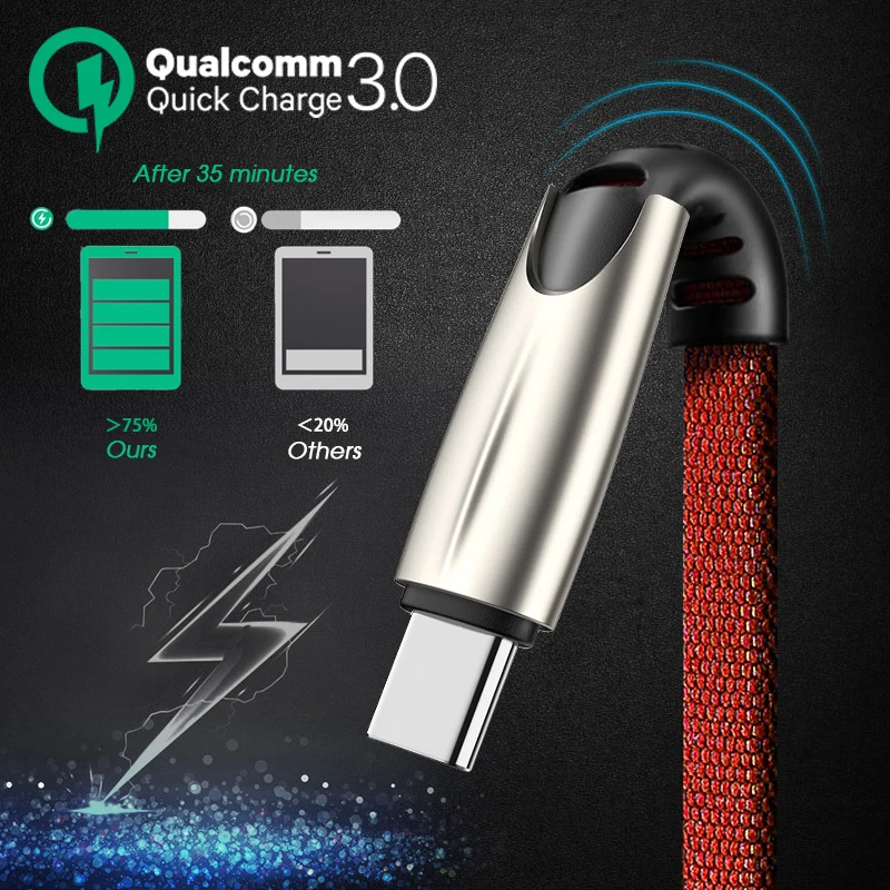 Type-C USB кабель для samsung Note 10 Plus быстрое зарядное устройство 3A кабель USB C Быстрая зарядка для Xiaomi Mi 9T Pro дата кабель для зарядки