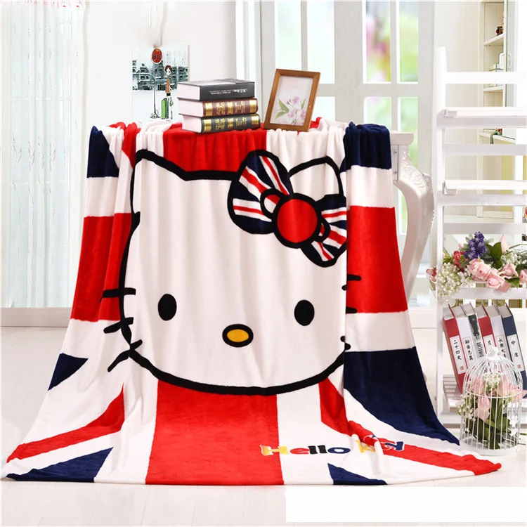 Одеяло с рисунком hello kitty, мягкое фланелевое одеяло для девочек, детское одеяло на кровать, диван, диване, 150X200 см, одеяло
