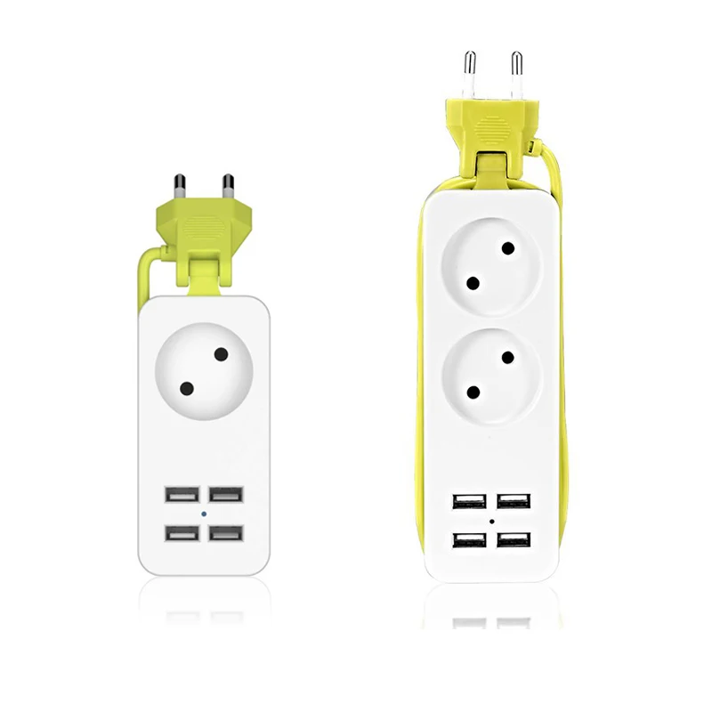 

Power Strip Portable Wall Multiple Socket 1200W 250V 4 USB 1/2 EU Plug Sockets Outlet with 1.5m Cable for Smartphones Tablets