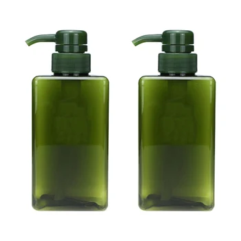 

2 Pcs Simple Travel Pump-Bottle PET Colored Cosmetic Storage Lotion Shampoo Dispensers For Outdoor Cosmetic Liquid (Green)