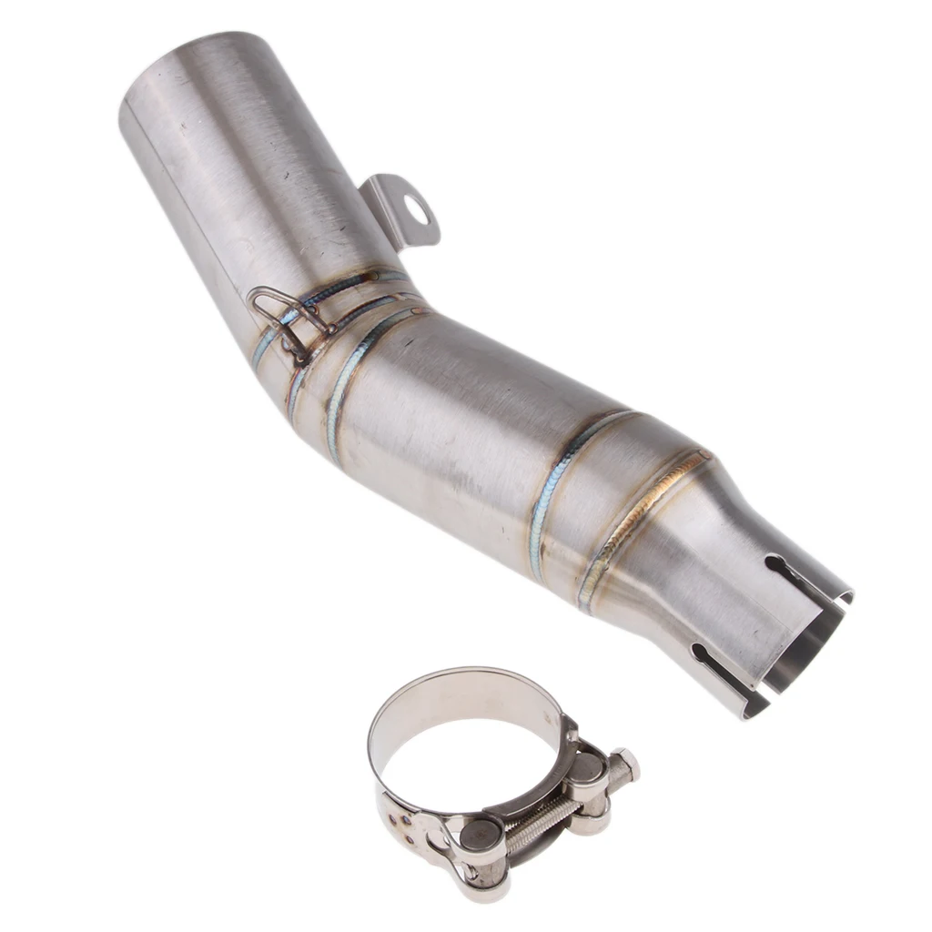 60mm Motorcycle Exhaust Middle Connector Pipe Link Tube For Yamaha R6 06-18