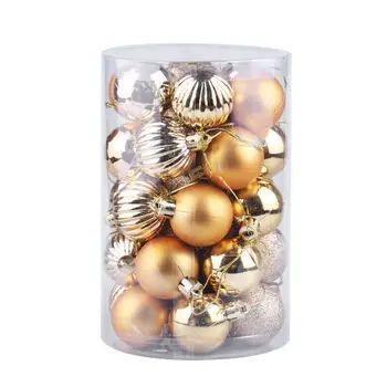 

34PCs Christmas Tree Balls Ornaments 40mm Small Bauble Hanging Balls Festive Decor Supplies Home Party Ornament Decor