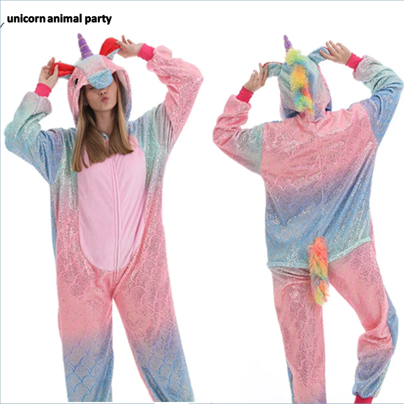 Светло-зеленый Kigurumi домашняя одежда для женщин и мужчин; пижамы для костюмированной вечеринки; костюм акулы; Onesie Lemur; единорог; мышь; пижамы унисекс; одежда для вечеринок - Цвет: Светло-зеленый