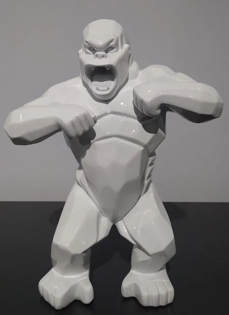 white Обезьяна King Kong украшение для гостиной Горилла скульптура Геометрическая современная статуя подарок на день рождения для свадьбы Коллекционная модель - Цвет: white