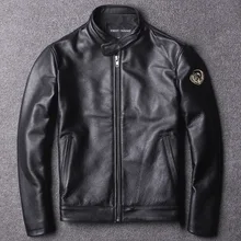 Фабричная Новинка, мужская куртка из натуральной коровьей кожи, повседневные куртки для верховой езды, высокое качество, зимние пальто из воловьей кожи