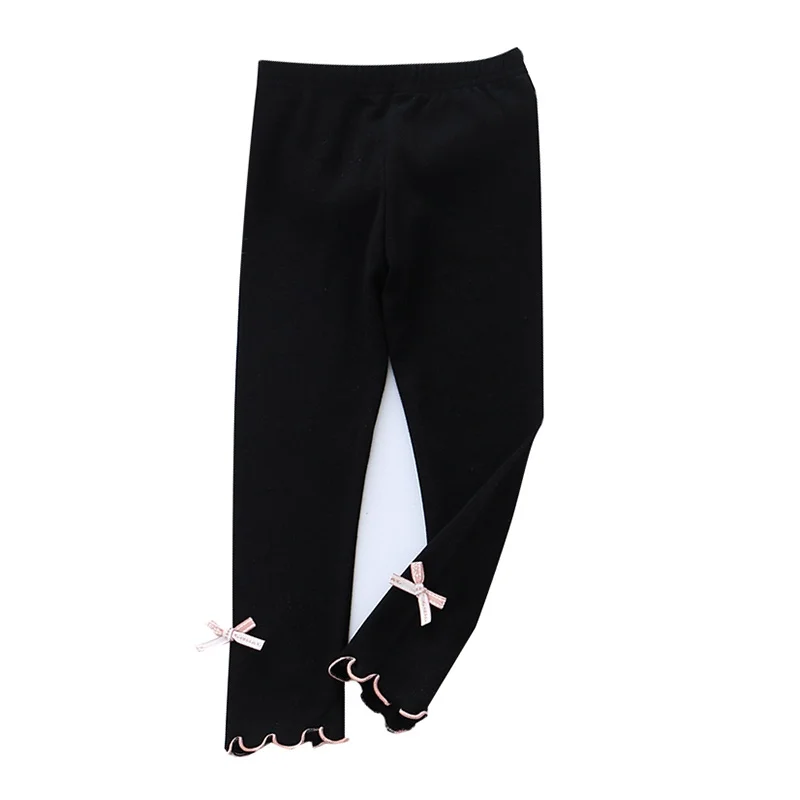 Осенние штаны для новорожденных девочек хлопковые леггинсы с эластичным поясом и бантом - Цвет: 17B