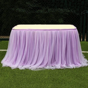 

Wedding Dinning Dinner Tablecloth White Pink Blue Table Skirt Decor Elegant