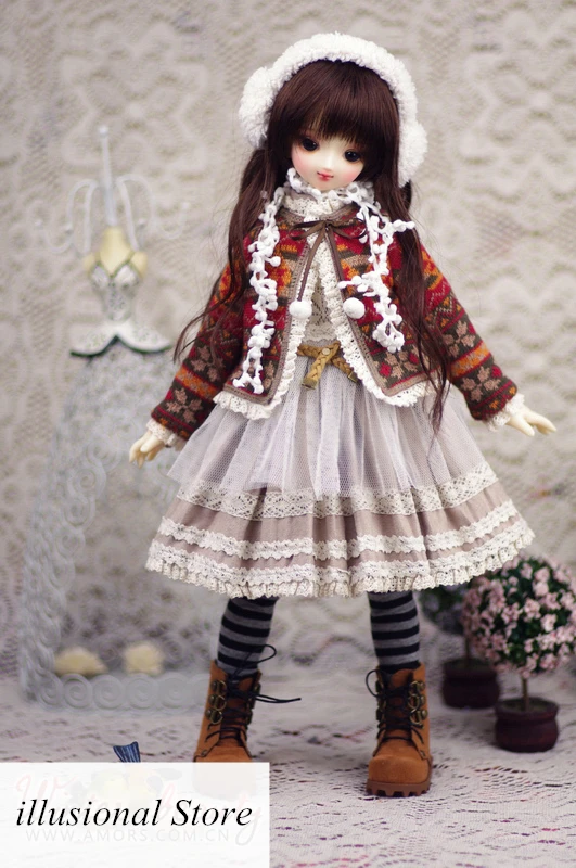 1/4 BJD SD кукла мини ткань зимний красивый костюм для 1/4 кукольная одежда