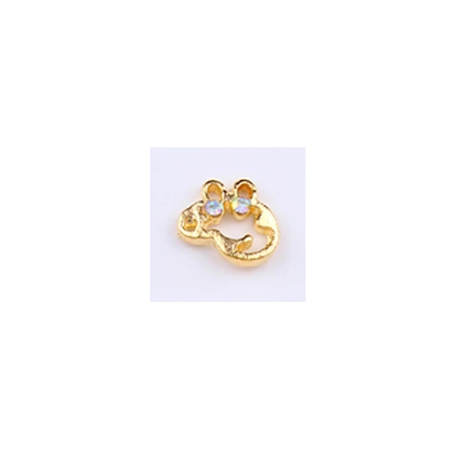 683 100 Pcs Gold Pig Design Nail Rhinestones Cute Pig Pattern Chinese Lucky Image Gold Base Diamond Gems Nail Charms Rhinestones JC6 - Цвет: 683