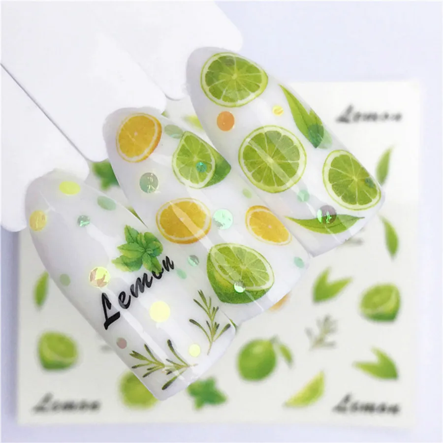 

1Pcs Fashion Lime Fruit Christmas Acrylic Powder Poly Gel Nail Polish Nail Art Decorations Crystal Manicure Kit Nail Accesorios
