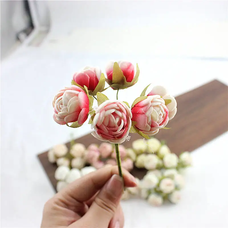 6 шт. новая модель ручной diy маленькая Роза Бутон мини искусственный цветок из упаковочного материала свадебные декорации цветок принцесса Роза Бутон