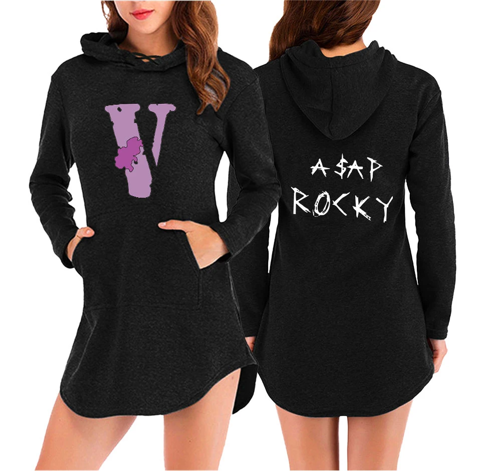 2019 Harajuku Solid Sweatshirt Women Long Sleeve Hoodie Asap rocky  print  Loose Women Hoodies Sweatshirts Casual Tracksuit