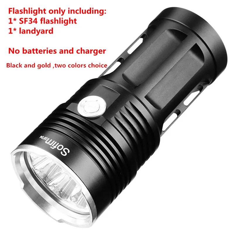 12T6 Powerful LED Flashlight Sofirn SF34 Light 18650 Tactical Flashlight Portable Handheld Lights 5 Modes Camping Hunting