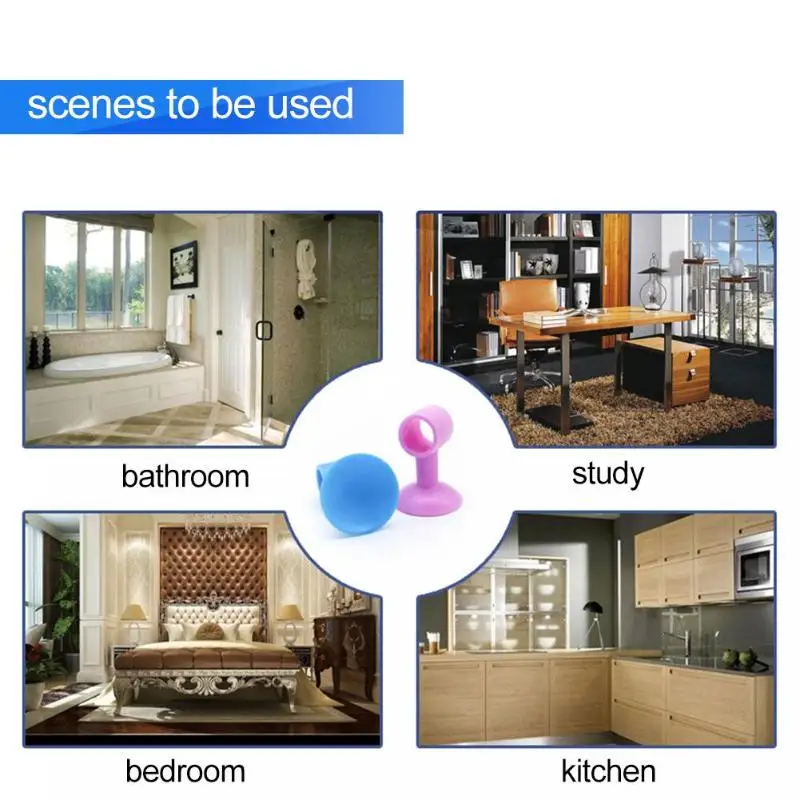 2/4/6/8/10pcs Anti Collision Silicone Door Handle Silencer Crash Pad Suction Cup Type Cabinet Door Handle Lock Silencer Fender