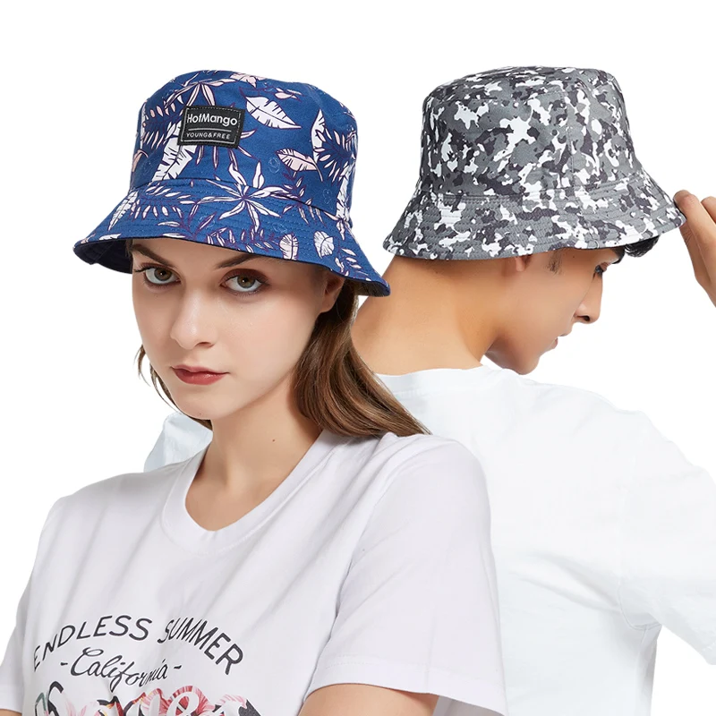 Fisherman's Cap Women's Four Seasons UV Protection Two-Sided Wear Versatile Travel Sunshade Art Beach Leisure Holiday Adult Hat