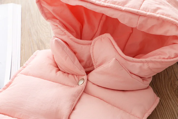 Winter Children's Warm Vest Girls Hooded Vest Cotton Padded