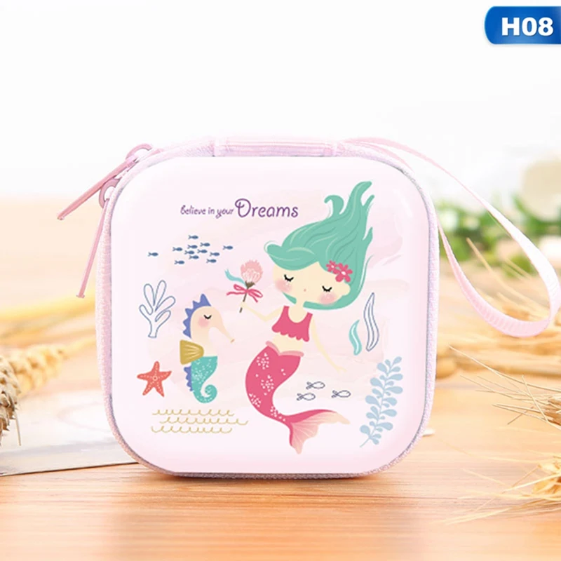 CB0965H08 Kawaii мини-сумка с рисунком единорога фламинго, кошелек для монет, милый детский кошелек для девочек, органайзер для наушников, коробка, сумки, рождественский подарок - Цвет: CB0965H08