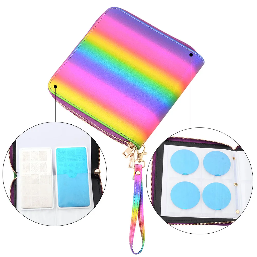 120 слотов штамповочная пластина чехол Красочный прямоугольный круглый дизайн