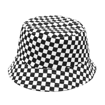 

Outdoor Shopping Accessaries Supplies Unisex Fisherman Caps Plaid Outdoor Travel Sun Visor Street Bucket Hip Hop Hats