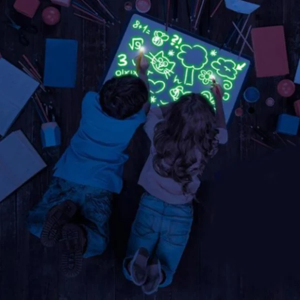 

Light up Drawing Fun Developing Toy Draw Sketchpad Board Portable for Children Kids OC-shipping