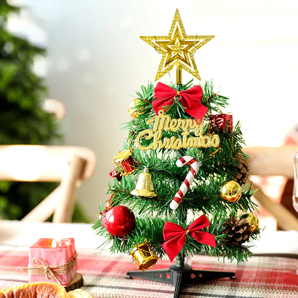 Mini Table Top Christmas Tree Decoration LED Decor Home Xmas Gift Party 30CM Christmas clip Multicolor christmas decoration