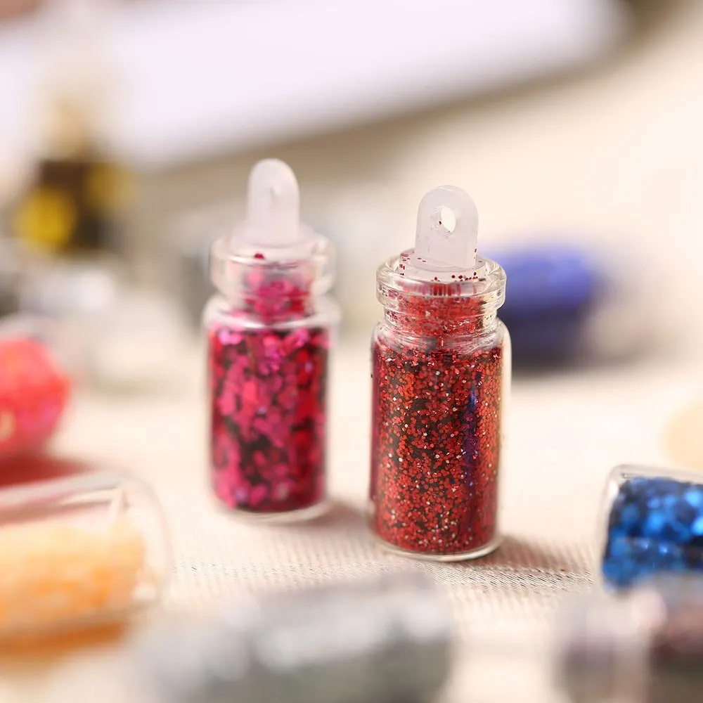 Nail Art Glitter Dust Powder Set Sparkling Eyeshadow Face Glitter Powder Sequins 48 Colors